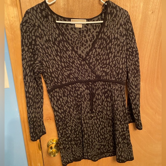 Michael Kors Leopard Print Wrap Baby Doll Top 🐆 - Picture 1 of 16